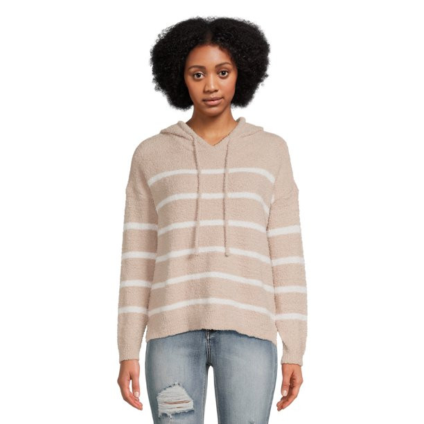 Dreamers by Debut Womens Plush Hooded Long Sleeve Pullover Sweater | Walmart (US)