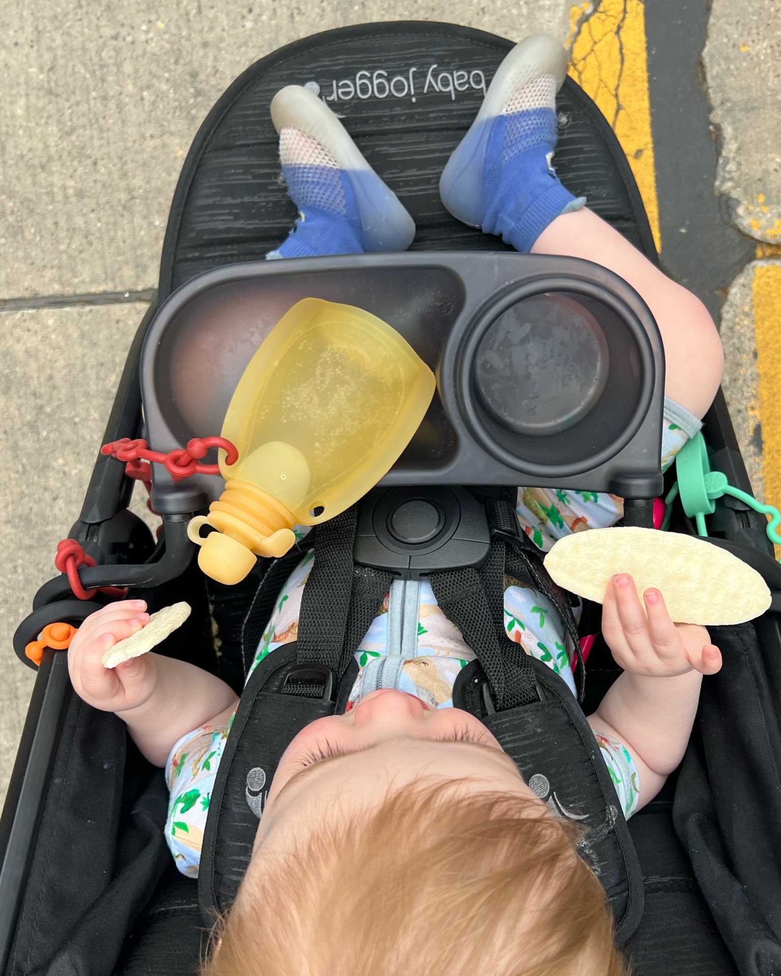 on the go again 👶🏼👟 short romper from Wildwoven.com, use code WILDRO to save 🌞 stroller / baby / toddler must haves / parent hack / mom tip 

#LTKBaby #LTKFamily #LTKKids