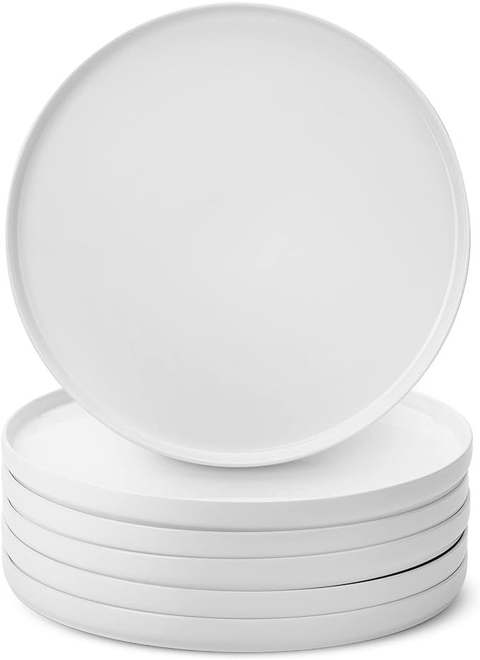 BTaT- Porcelain White Dinner Plates, Set of 6, 10.6 inch, Salad Serving Modern Round Dishes, Smoo... | Amazon (US)