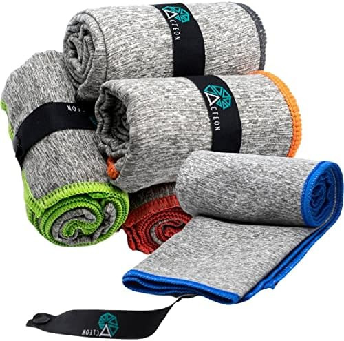 Acteon Microfiber Quick Dry Gym Towel, Silver ION Odor-Free Mega Absorbent Fiber (5-Pack), Fast D... | Amazon (US)