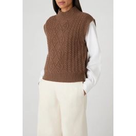 Cable Wool Vest Camel | Knitwear | Bamford | Bamford