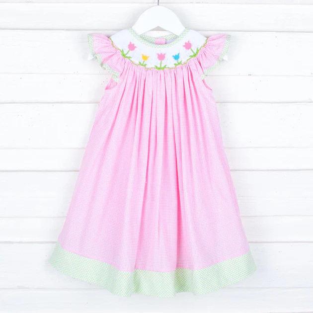 Blooming Tulips Pink Smocked Dress | Classic Whimsy