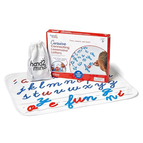 hand2mind Cursive Connecting Lowercase Letters, Tactile Letter Tracing, Cursive Alphabet Handwriting Practice, Fine Motor Activities, Homeschool Supplies, Classroom Manipulatives for Elementary School | Amazon (US)