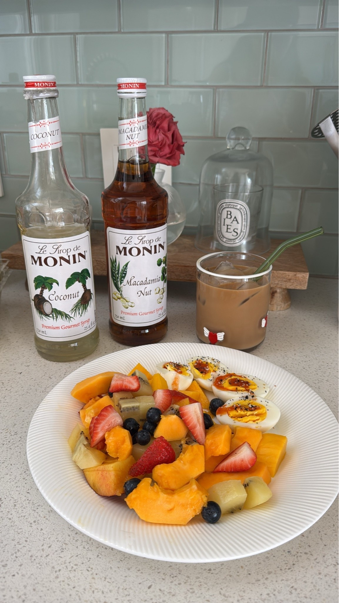 Linked the syrups I use to make an island latte like I get in Hawaii 😋 mix of coconut and Mac nut syrups and Daniel steams some honey into the milk

#LTKmorningroutine