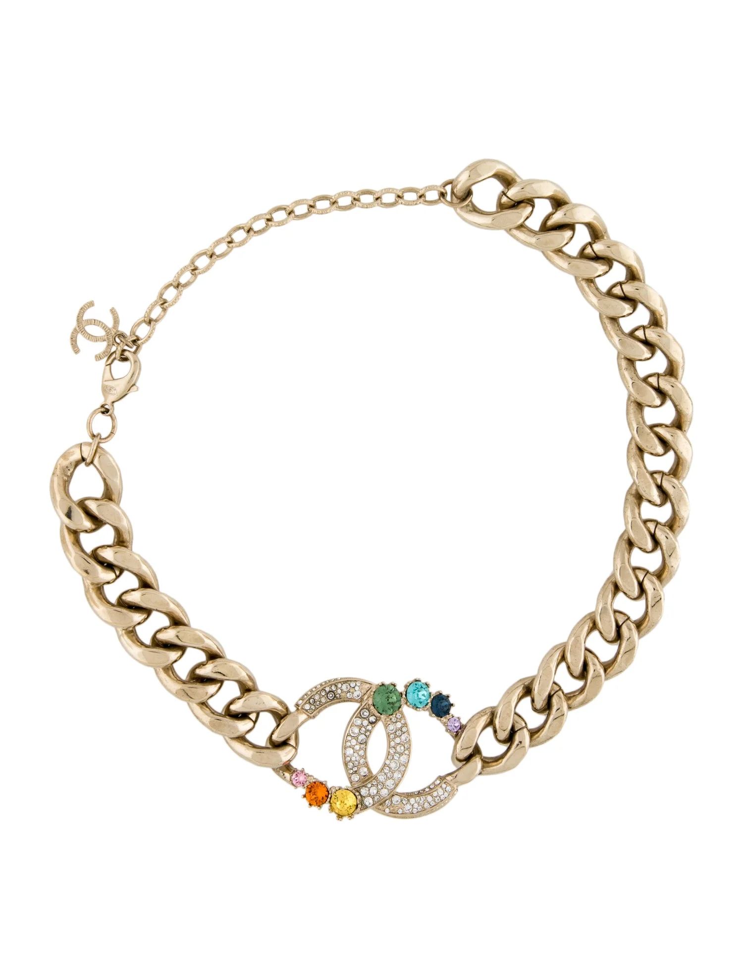 2019 Strass CC Chain Link Necklace | The RealReal