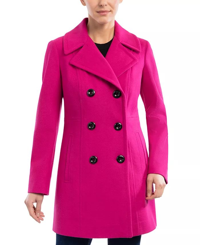 Anne Klein Women's Double-Breasted Peacoat, Created for Macy's & Reviews - Coats & Jackets - Wome... | Macys (US)