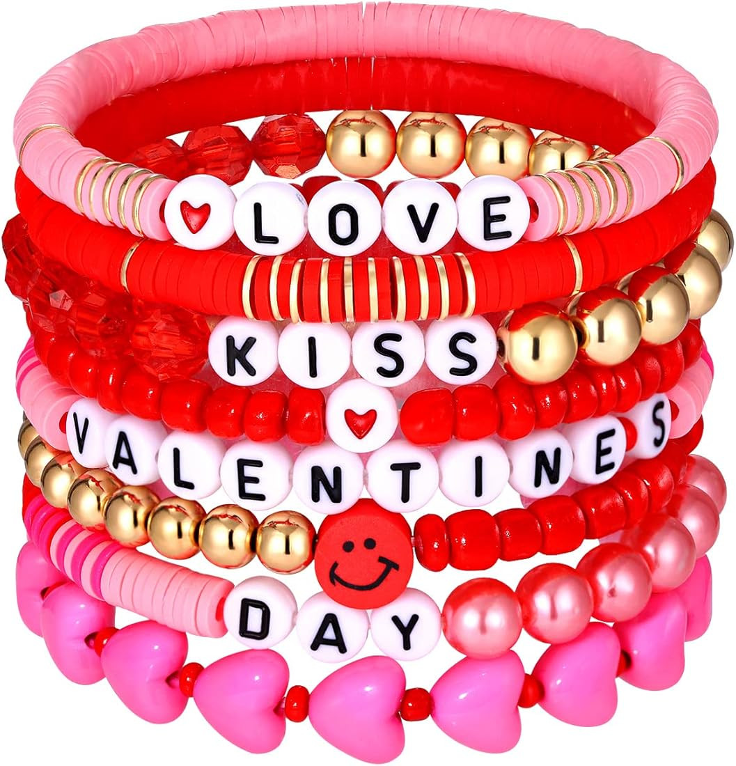 XOCARTIGE Surfer Heishi Bracelets for Women Stackable Rainbow Vinyl Disc Clay Beaded Stretch Brac... | Amazon (US)