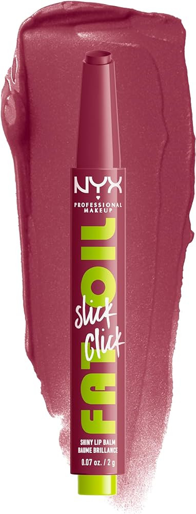 NYX PROFESSIONAL MAKEUP Fat Oil Slick Click, Lightweight, Buildable, Pigmented Vegan Lip Balm - T... | Amazon (US)