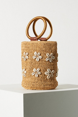 Shell-Embellished Ring Handle Clutch | Anthropologie (US)