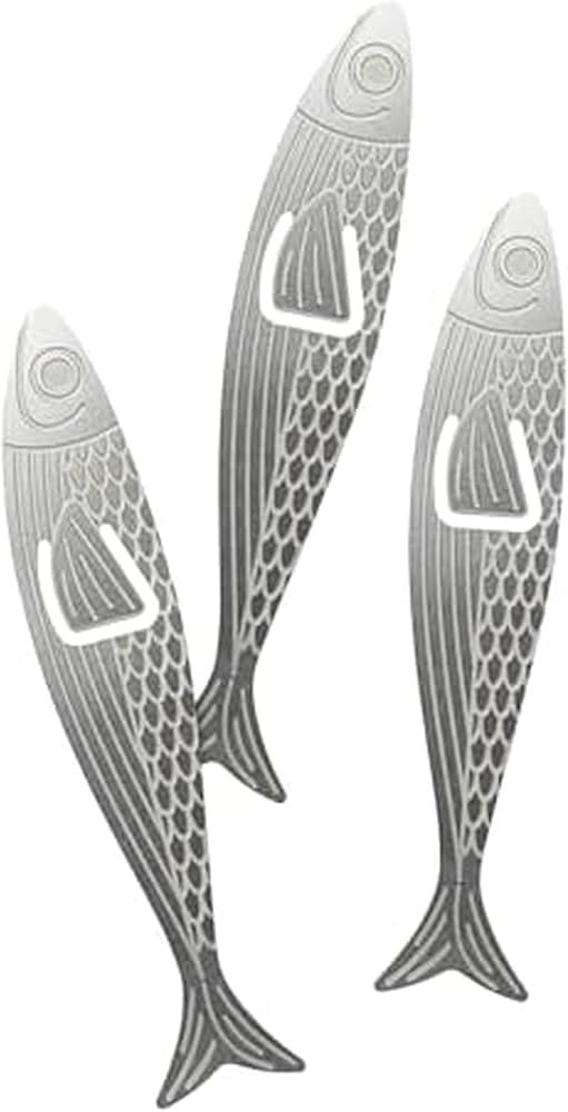 Genuine Fred Water Marks Sardine Bookmarks – Set of 3 Flexible Steel Page Markers with Sardine ... | Amazon (US)