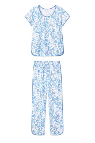 Pima Short-Long Set in Sky Floral | Lake Pajamas