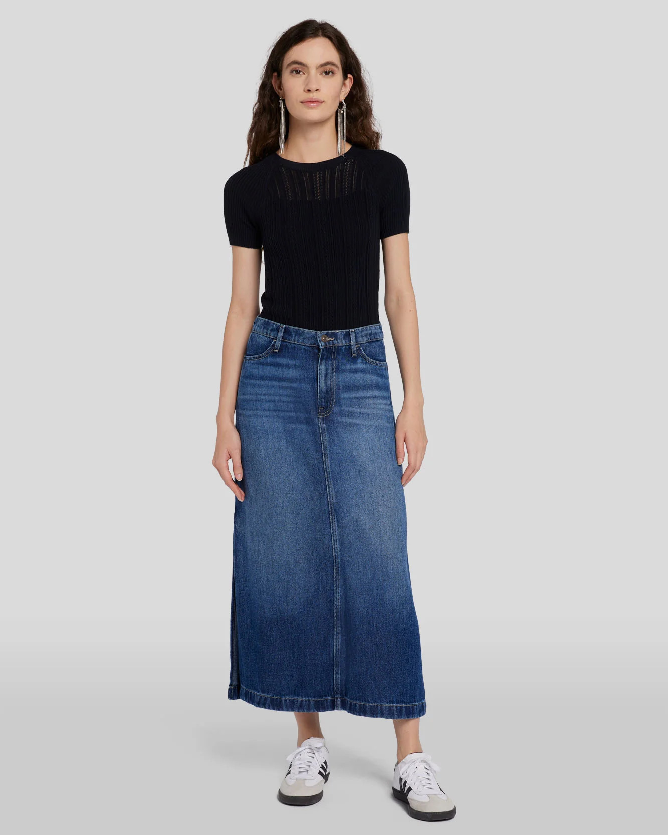 Denim Lustre Midi Skirt | 7 For All Mankind