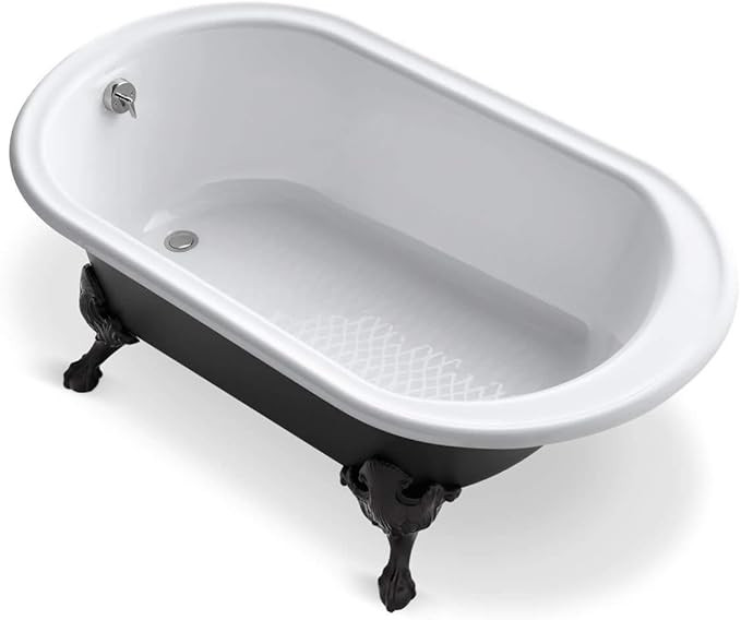 Kohler K-710-P5-0 Iron Works Historic freestanding oval bath with reversible drain, Iron Black ex... | Amazon (US)