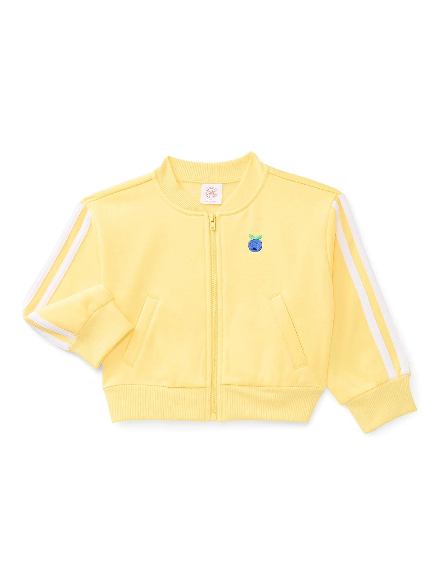 Wonder Nation Toddler Girls Full Zip Athletic Jacket, Sizes 12M-5T | Walmart (US)