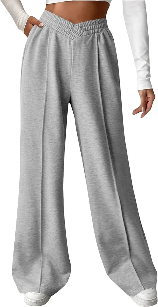 niyokki Womens Sweatpants Wide Leg Long Pants Casual Baggy Flare Sweats | Amazon (US)