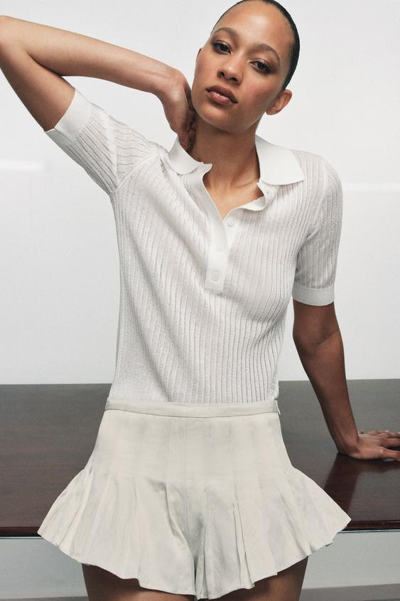 ZW COLLECTION PLEATED SHORTS | Zara US