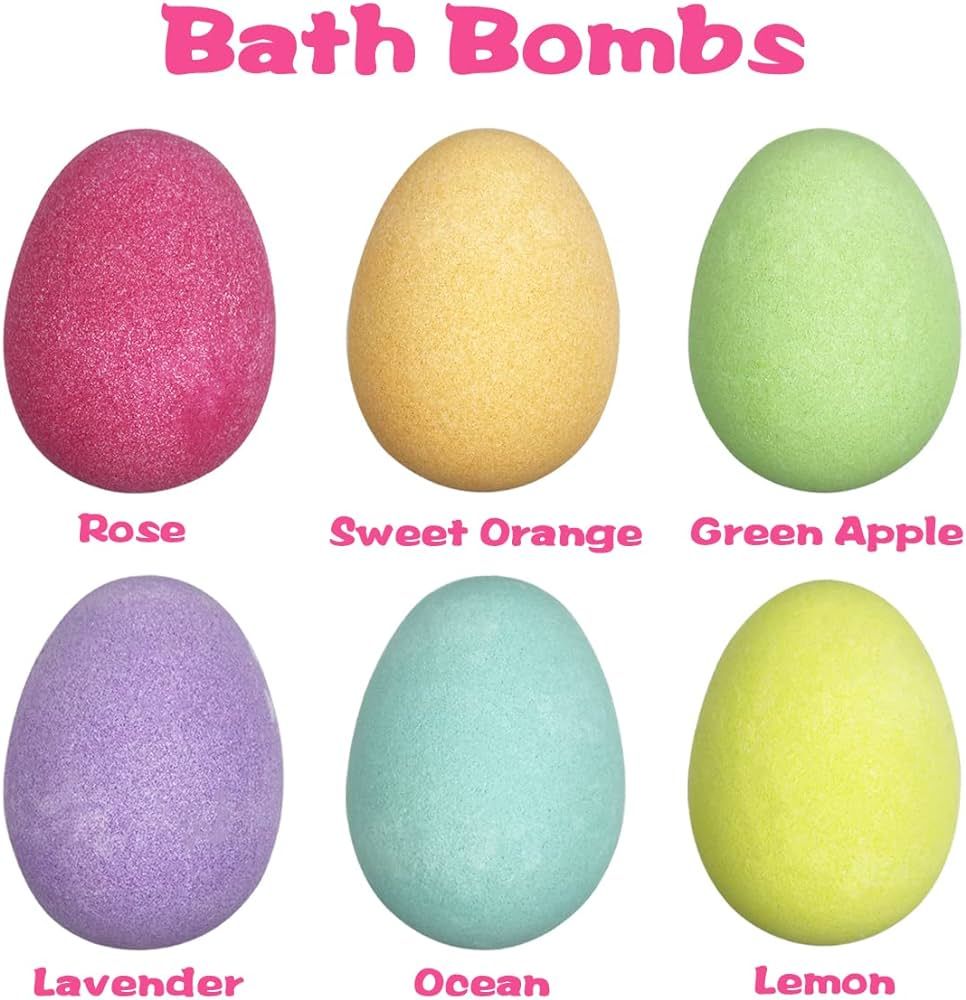 QINGQIU 6 Pack Easter Bubble Bath Bombs with Easter Squishy Toys Inside for Kids Girls Boys Easte... | Amazon (US)