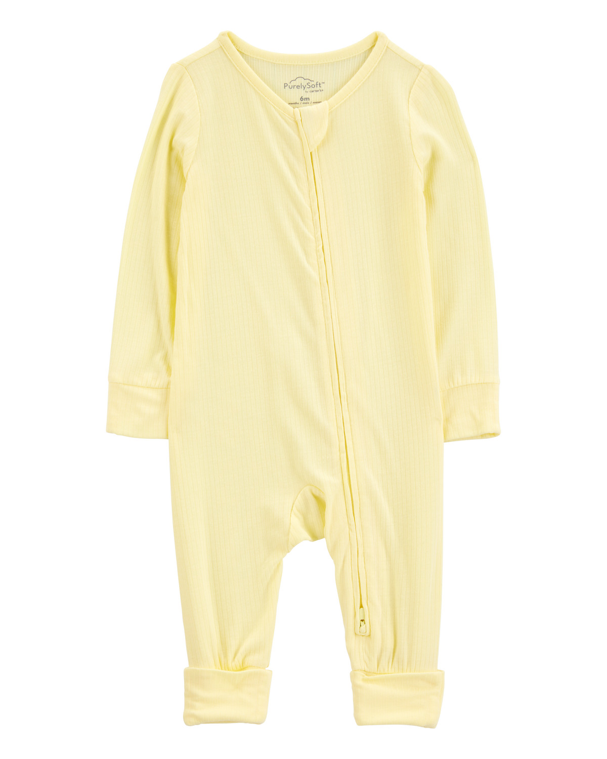 Baby Solid 2-Way Zip PurelySoft Convertible Foot Sleep & Play Pajamas - Yellow - Carter's | Carte... | Carter's Inc