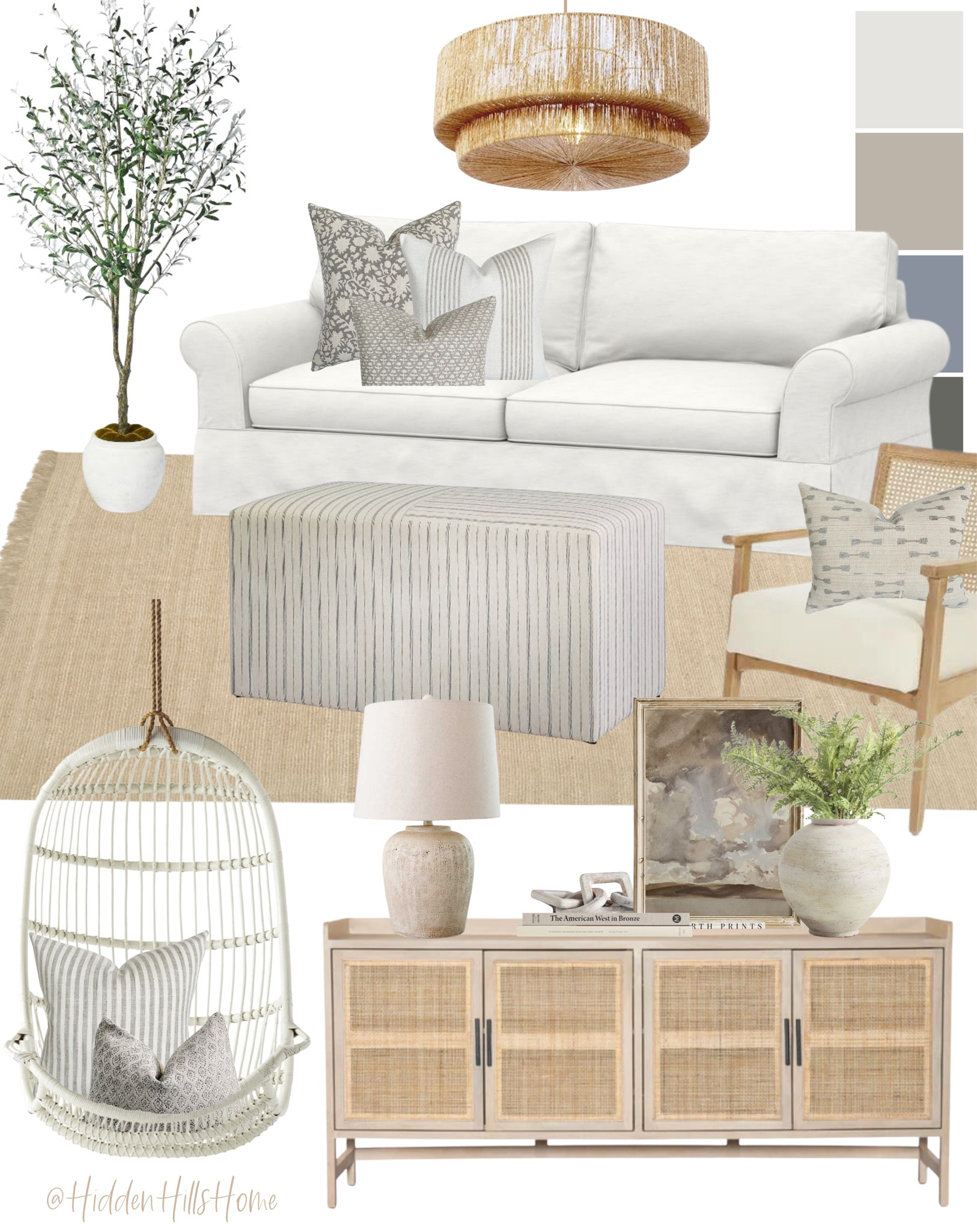 Living room, sunroom, coastal living room decor, home decor, white sofa, accent chair, living room mood board #livingroom #homedecor 

#LTKhome #LTKsalealert