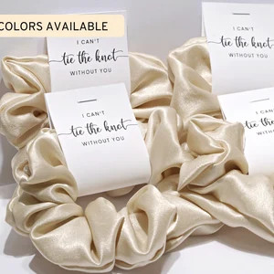 Bridesmaid Scrunchie Hair Tie Proposal  Soft Satin Scrunchie | Etsy Canada | Etsy (CAD)