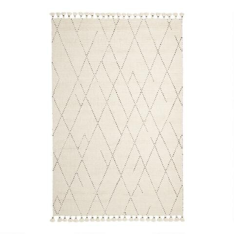 Ivory Moroccan Style Wool Logan Area Rug | World Market