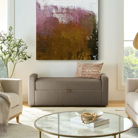 Better Homes & Gardens Springwood 55.12" Storage Bench, Truffle Brown | Walmart (US)