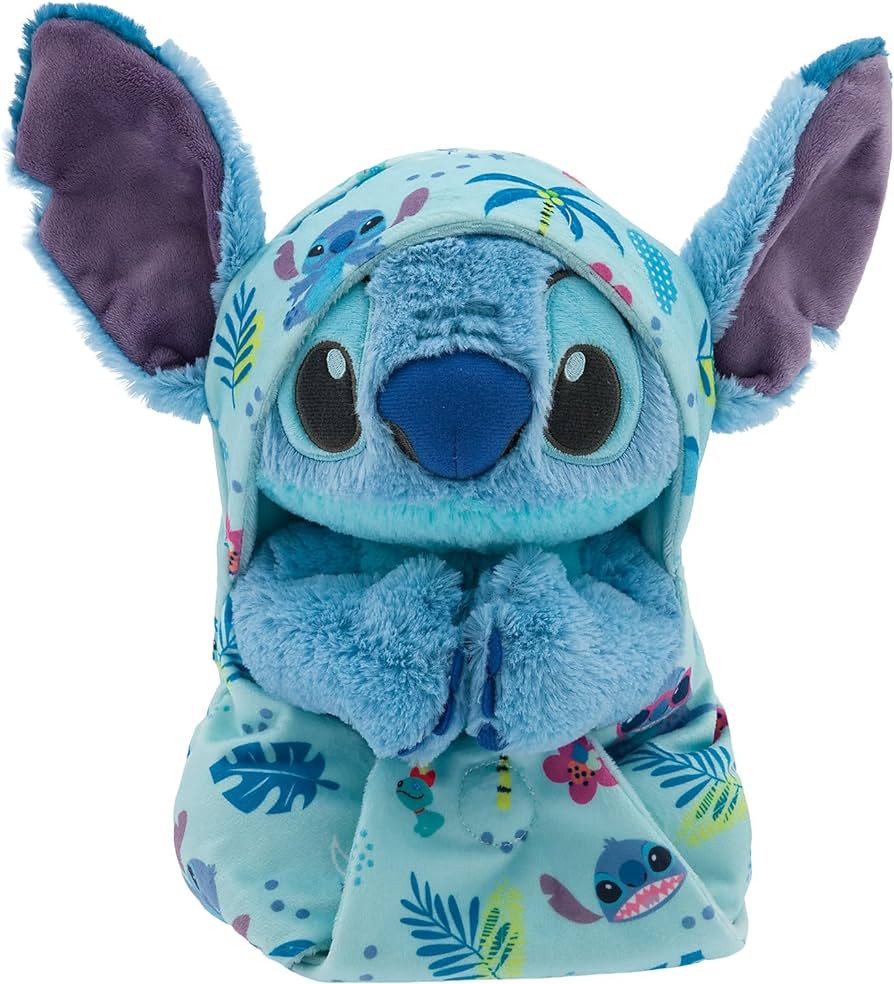 Disney Store Official Stitch Plush with Blanket Pouch - Disney Babies Plushy in Baby Swaddle - Kids Toy for Those who Love Plush Figure Toys, Cute Plushies, & Baby Stuffed Animals - Small - 11¾" | Amazon (US)
