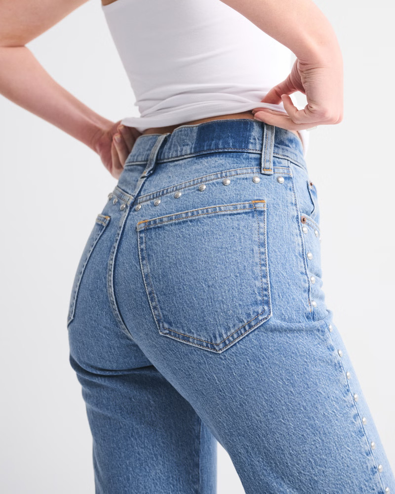 High Rise 90s Relaxed Studded Jean | Abercrombie & Fitch (US)