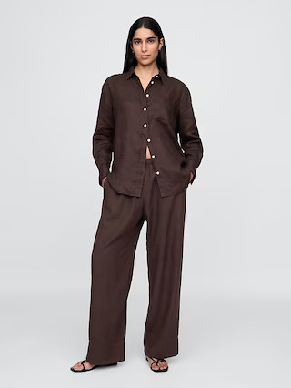 Linen-Blend Easy Wide-Hem Pants | Gap (US)