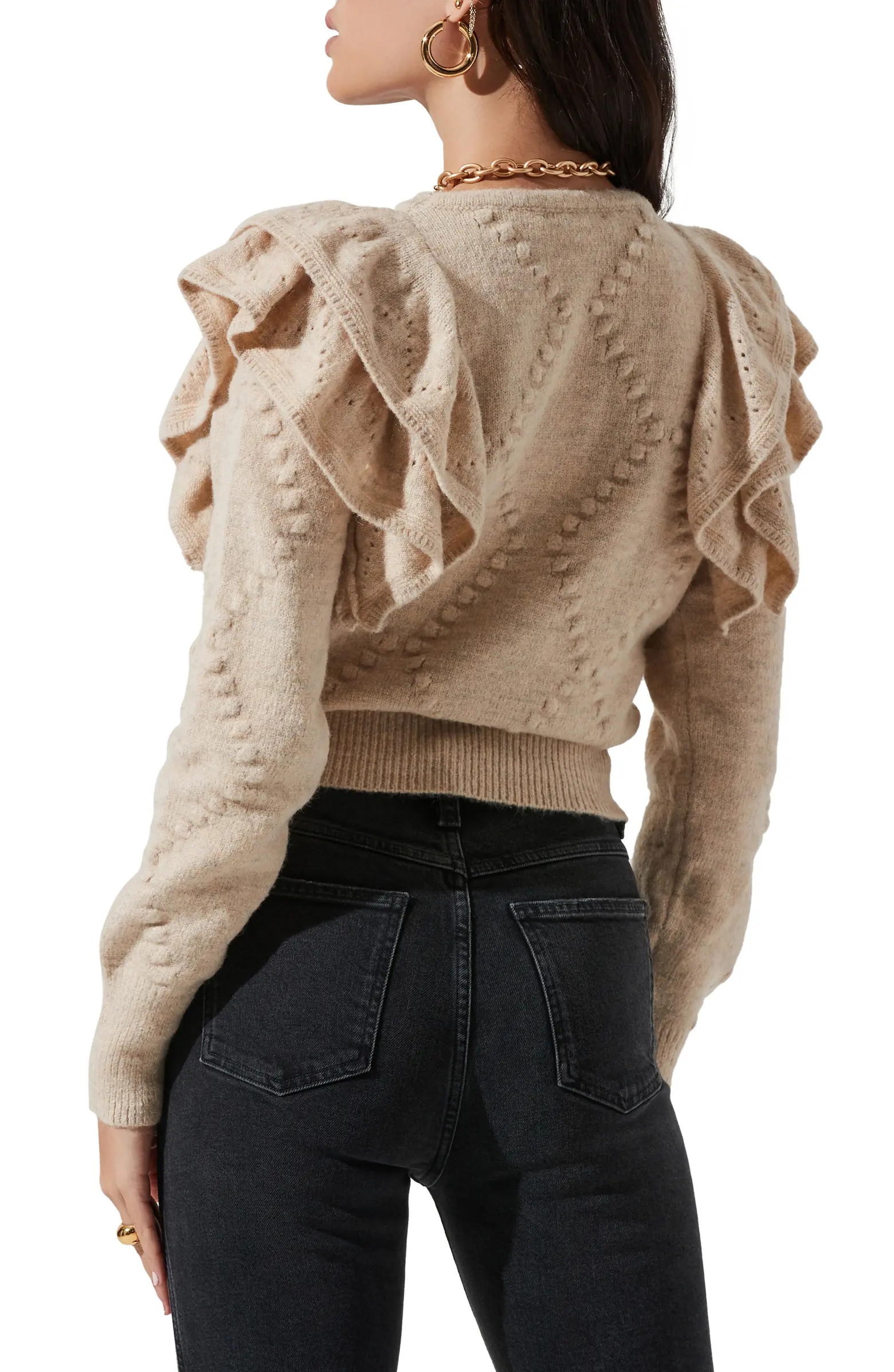 Ruffle Shoulder Knit Cardigan | Nordstrom