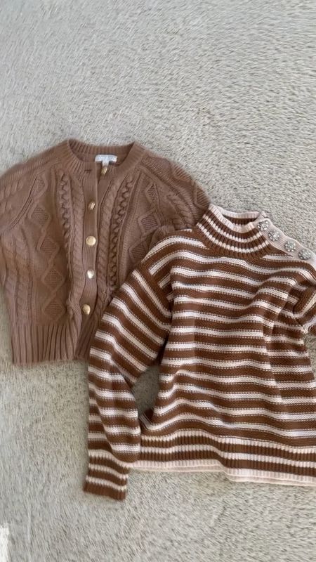 Brown sweaters - holiday sweaters - striped sweater - sweater with embellishments - jcrew - cable knits 

#LTKstyletip #LTKSeasonal