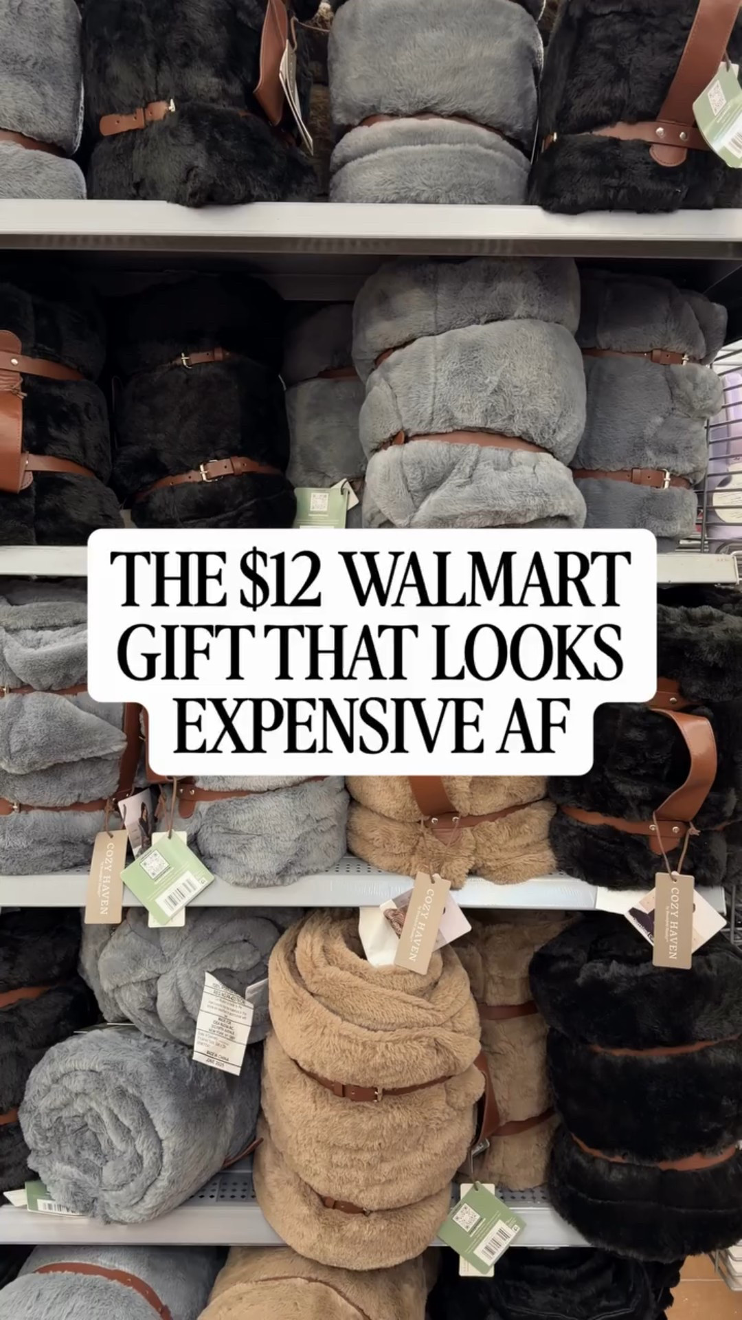 🧸 c0mment ✨WALMART ✨ & i will DM you all the info (FYI you have to be fllowing or the message won’t send)  the easiest $12 gift from walmart. ridiculously soft blanket, adorable strap that makes it look expensive, plus the cutest little gift topper. comes in 4 colors and it’s SUCH a great find.