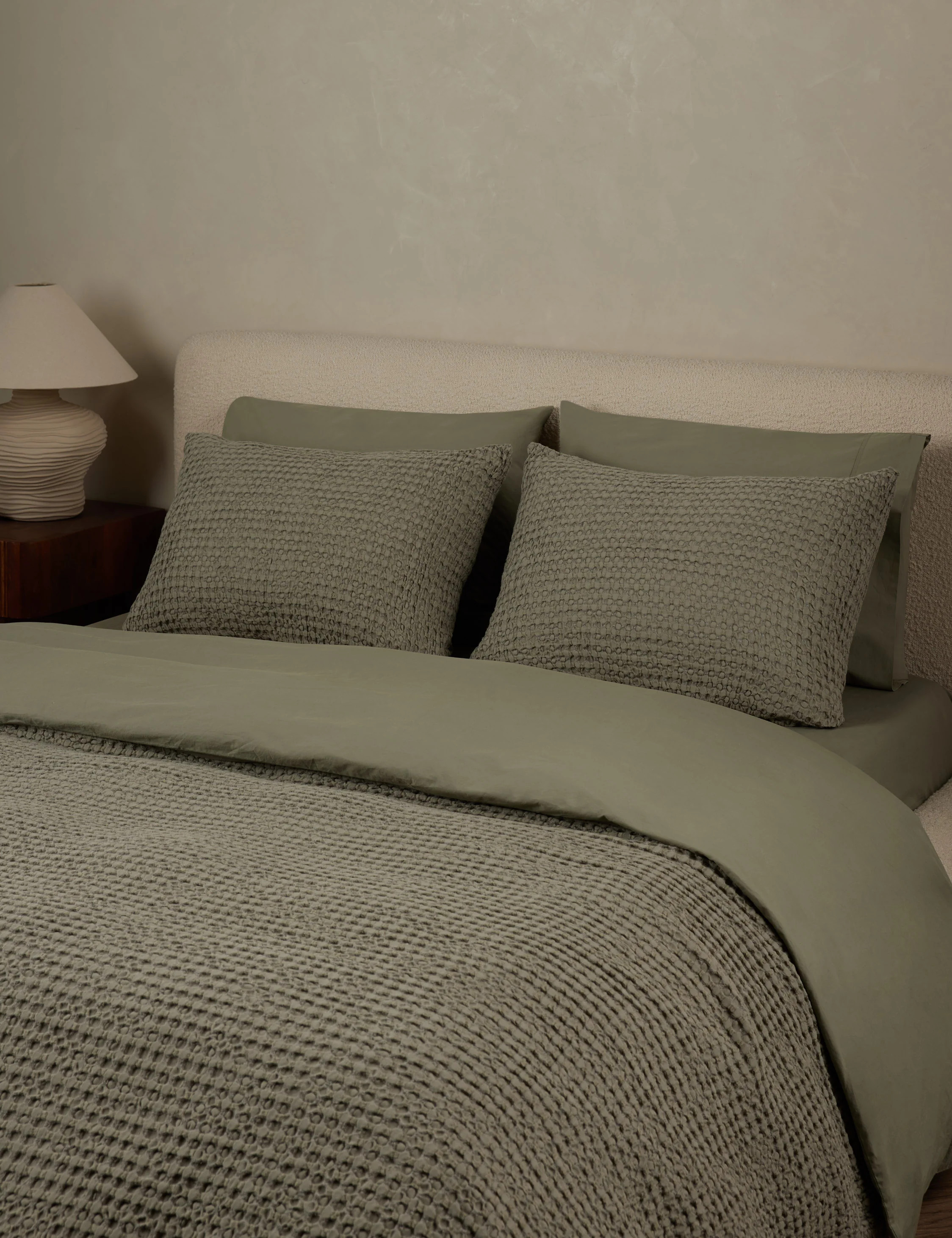 Lenora Textured Cotton Linen Blanket | Lulu and Georgia 