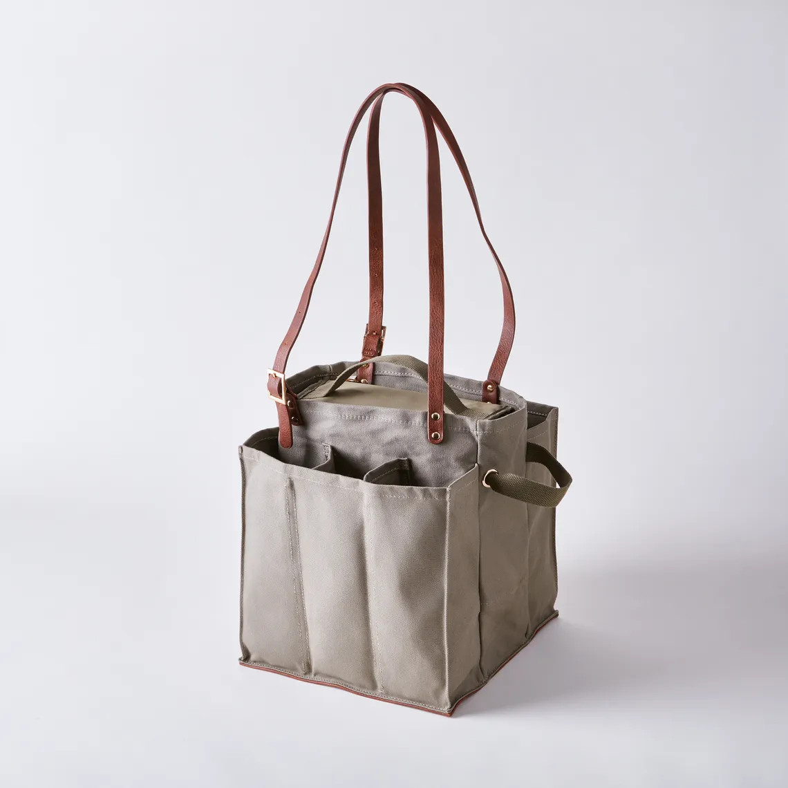 CapaBunga Canvas Market Tote, Multi-Pocket, Green or Cream | Food52