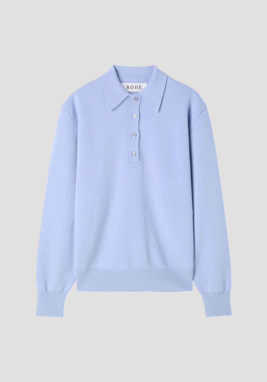compact knitted polo | baby blue | Rohe