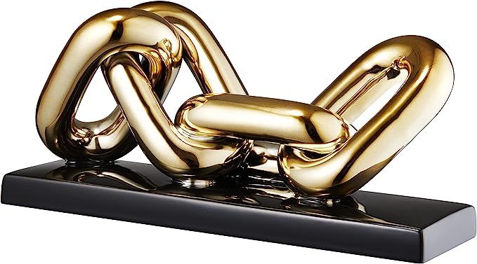 AURIM Modern Gold Chain Decor for Living Room - Home Coffee Table Sculpture - Modish Console, She... | Amazon (US)
