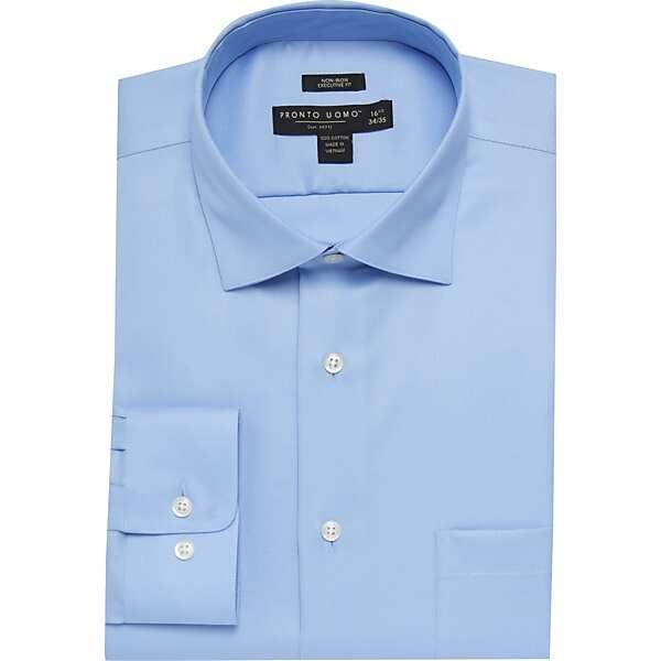 Pronto Uomo Men's Blue Executive Fit Dress Shirt - Size: 17 1/2 36/37 - Only Available at Men's Wear | The Men's Wearhouse
