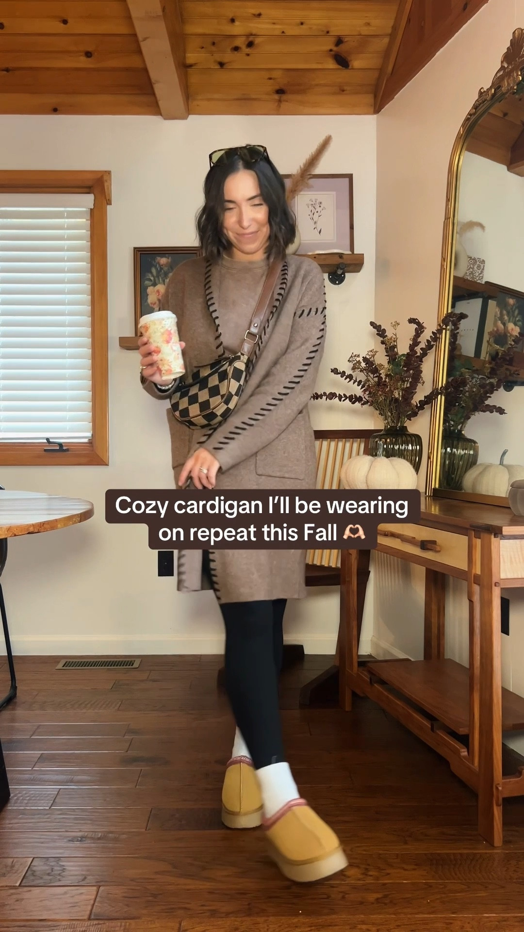 Comfy cozy cardigan, long with black threads/stitching 🤎🖤

Comfy cute leggings outfit  

#LTKFindsUnder50 #LTKStyleTip #LTKSeasonal