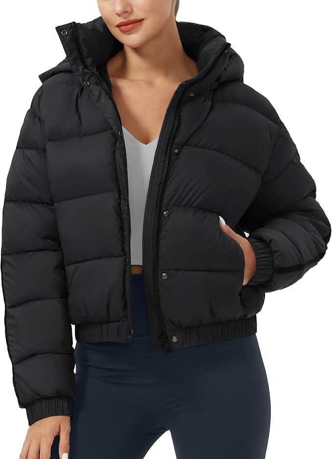 Pioneer Camp Women's Winter Cropped Puffer Jacket with Hood Waterproof Short Warm Quilted Jacket ... | Amazon (US)