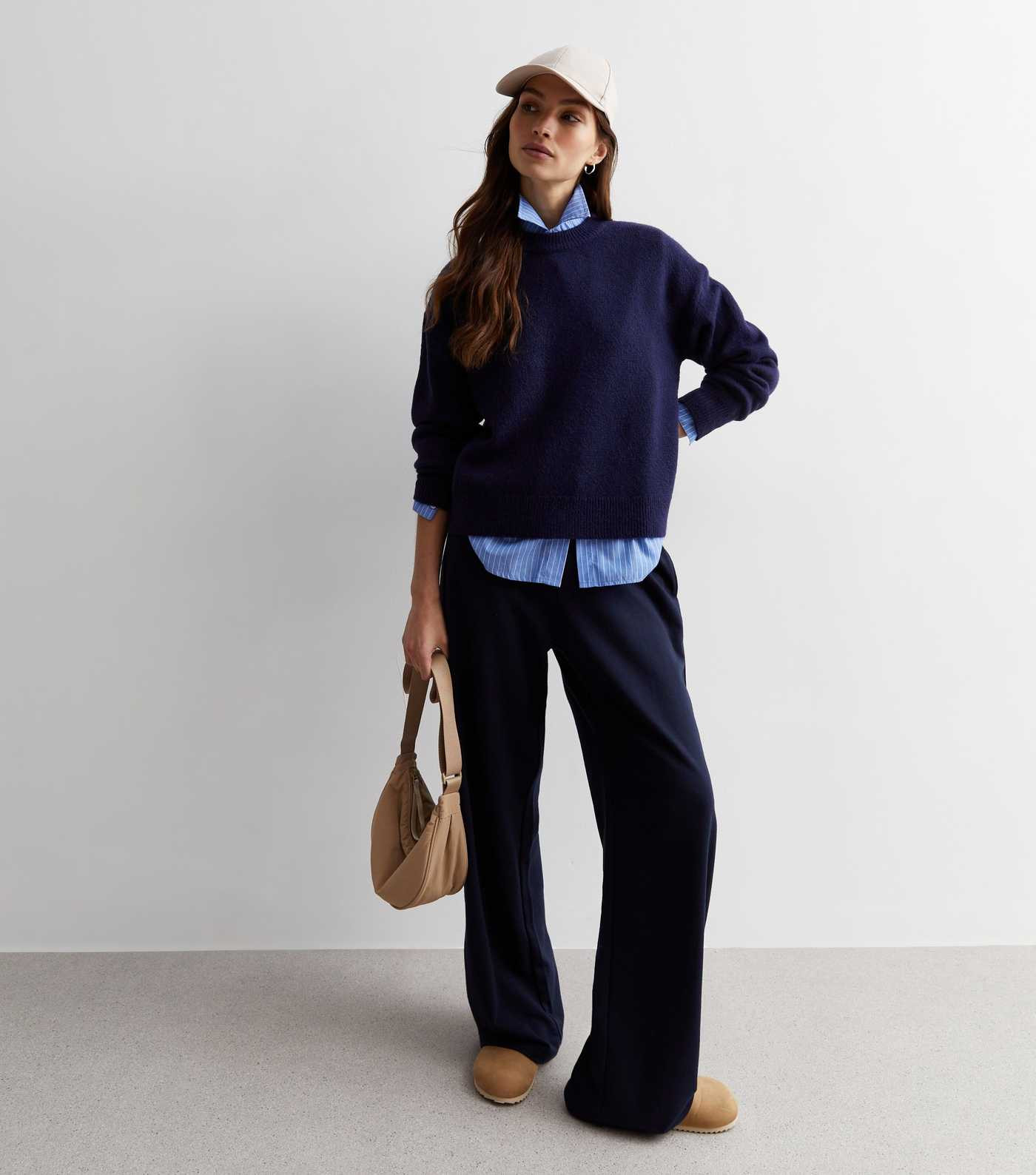 Blue Knit Crew Neck Jumper | New Look | New Look (UK)