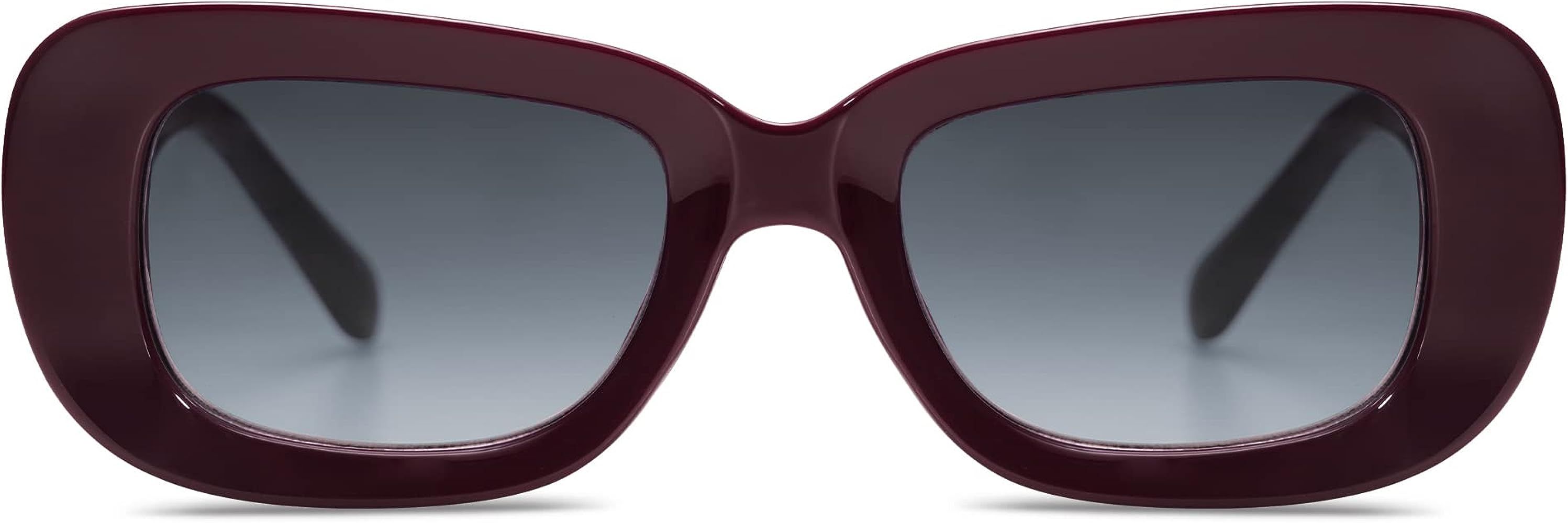 SOJOS Thick Rectangular Sunglasses Womens Mens Concave Chunky Frame Trendy Retro Vintage 90's Sha... | Amazon (US)