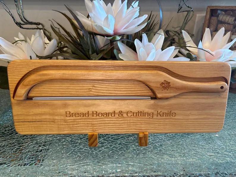 Bow Bread Knife and Cutting Board - Etsy | Etsy (US)