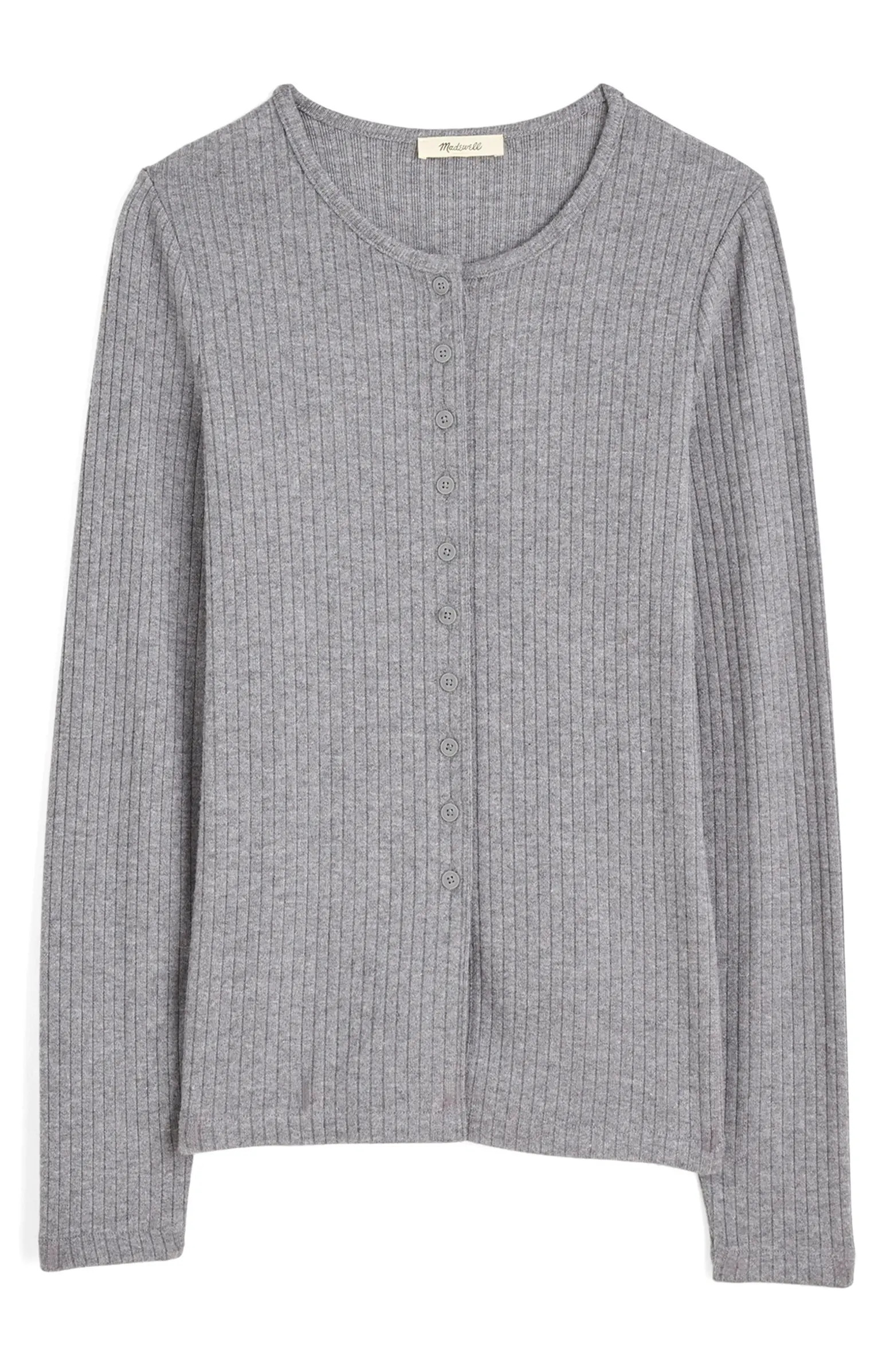 Madewell Textural Cutaway Crewneck Cardigan | Nordstrom | Nordstrom