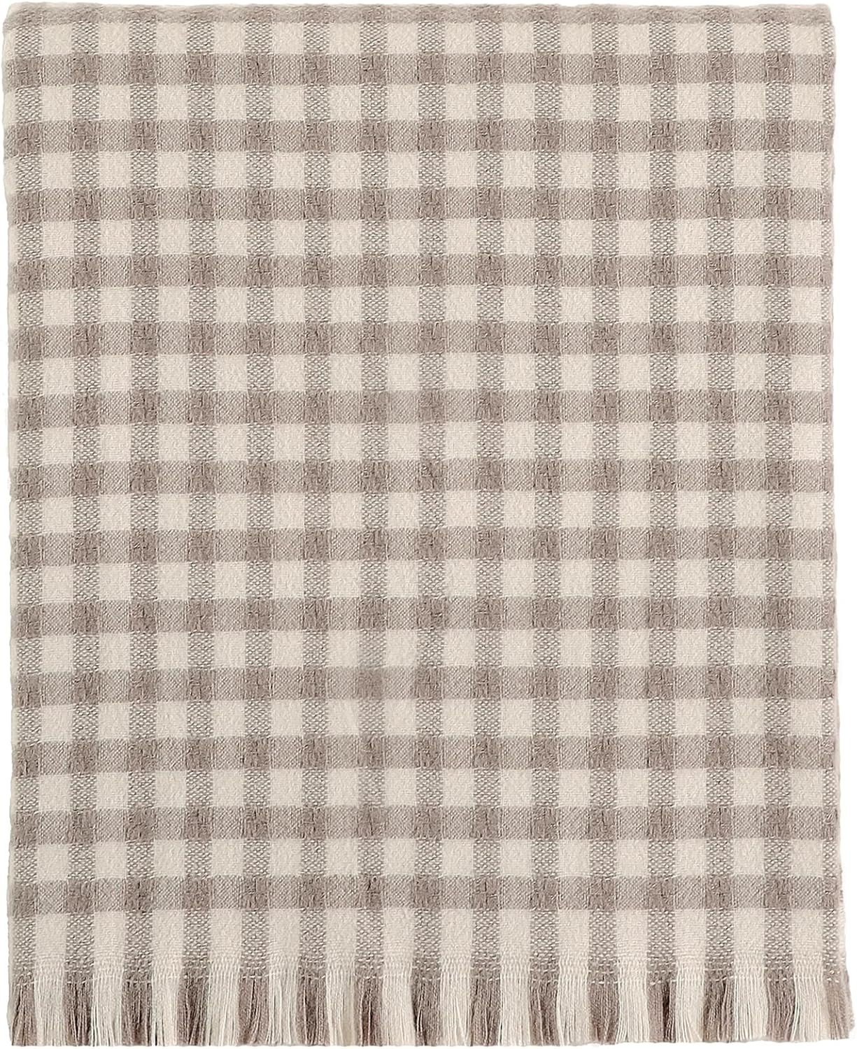 CREVENT Farmhouse Boho Knitted Throw Blanket for Couch Sofa Chair Bed Home Decoration, Soft Warm Cozy Light Weight for Spring Summer Fall (50''X60'' Plaid Tan) | Amazon (US)