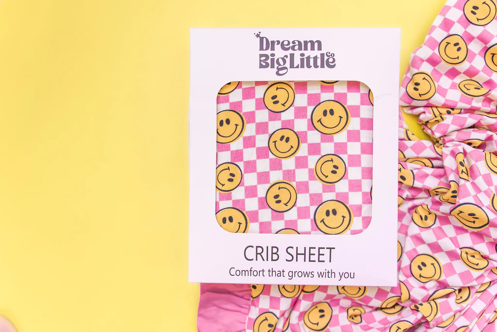 BLUSHIN' CHECKERS DREAM CRIB SHEET | DREAM BIG LITTLE CO