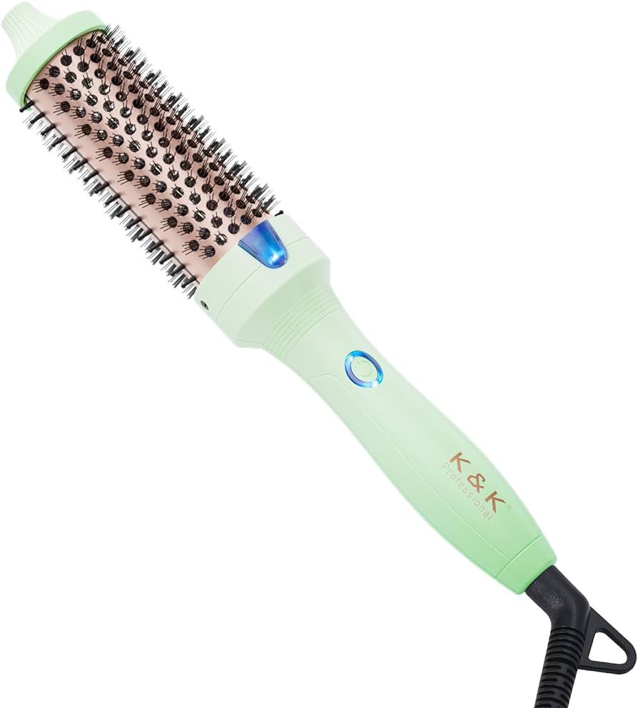 K&K 1.5 Inch Ceramic Curling Iron Brush - Double MCH Heater, 30s Heating, Cool-Tip Burn Protectio... | Amazon (US)