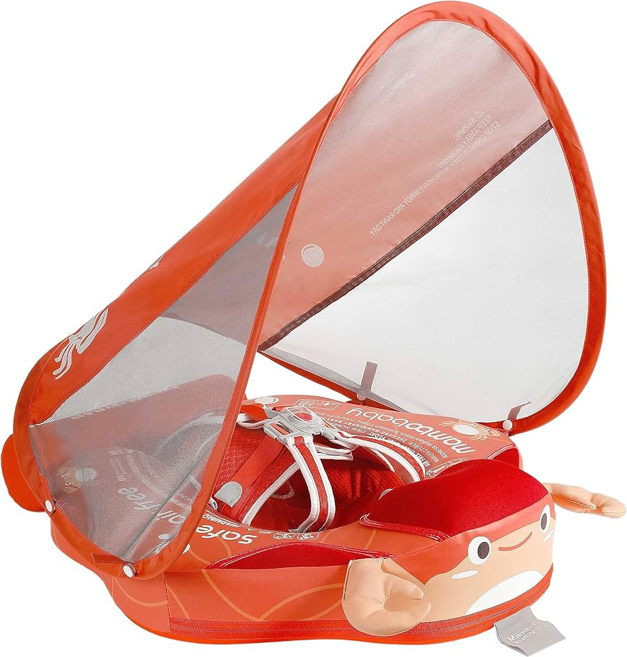 Mambobaby Float Add Tail Newest Baby Swim Float with Canopy Solid Pool Infant Swim Trainer Swimmi... | Amazon (US)