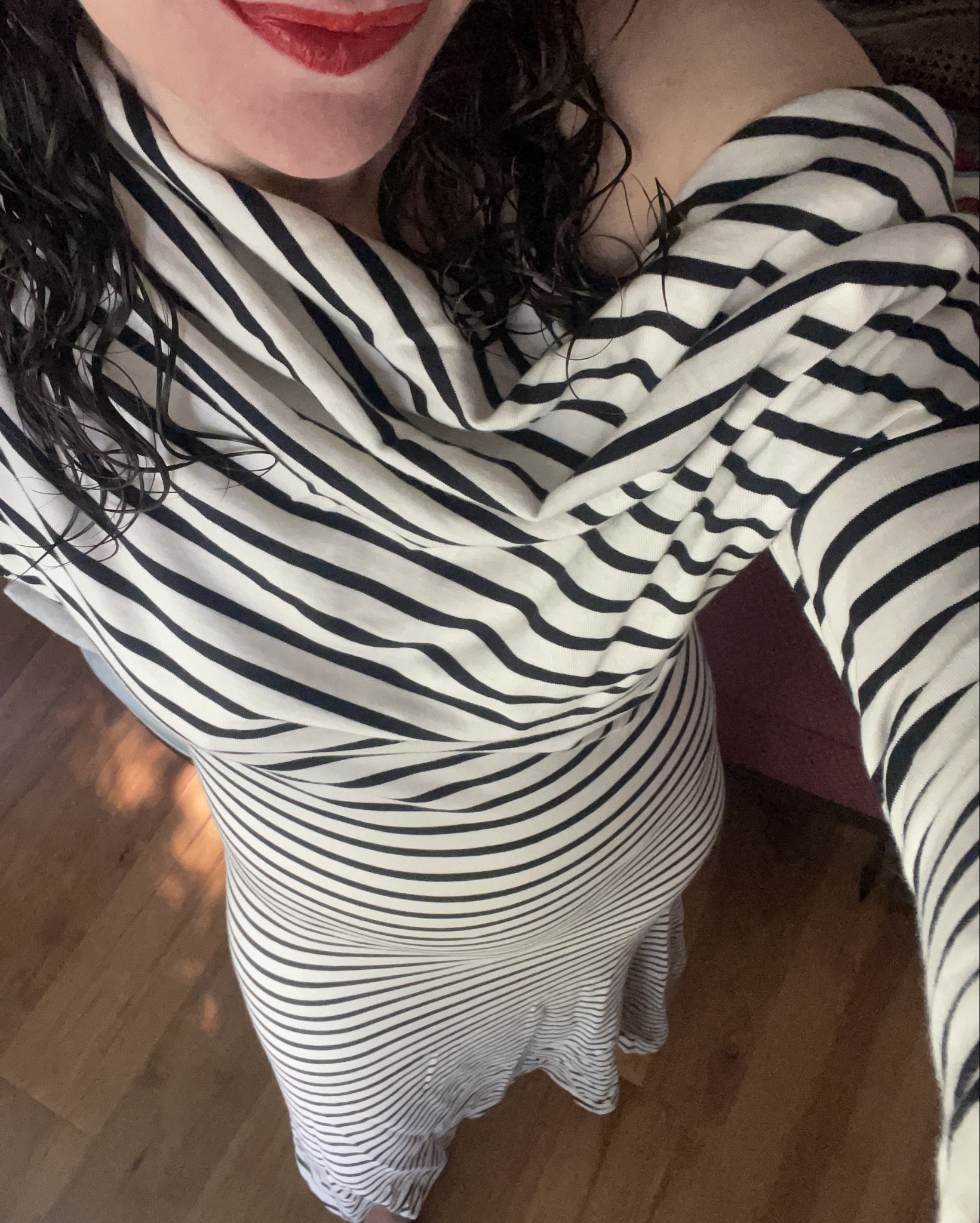 Ever have a night where you feel so so great in your outfit- and then you realize you didn’t get one full, great pic? 
Same. Good thing stripes and berries and green can all be worn again 😉 
(Oh and I LOVED the new Mission Impossible movie!) #investmentpiece 

#LTKStyleTip #LTKSeasonal #LTKOver40