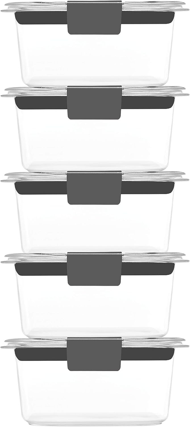 Rubbermaid Brilliance BPA Free Food Storage Containers with Lids, Airtight, for Lunch, Meal Prep,... | Amazon (US)