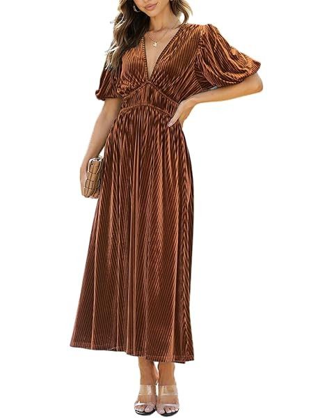 Sissyaki Women's Velvet Formal Dresses for Wedding Guest 2025 Fall Winter Dress | Amazon (US)